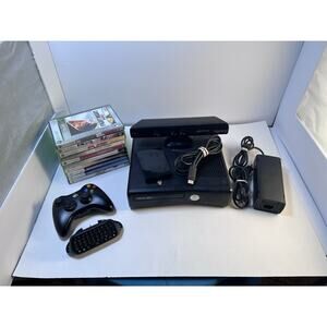 Microsoft Xbox 360 S Slim 1439 Console Bundle 10 games + Kinect + 1 controllers